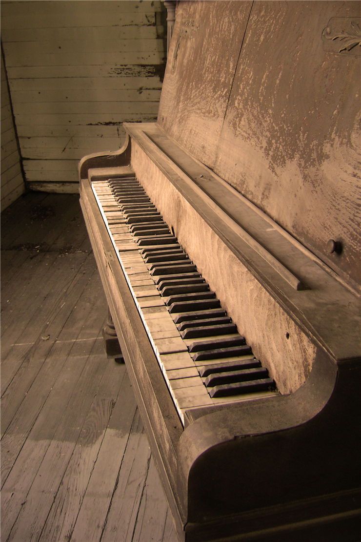 Old Piano in Abandoned Church